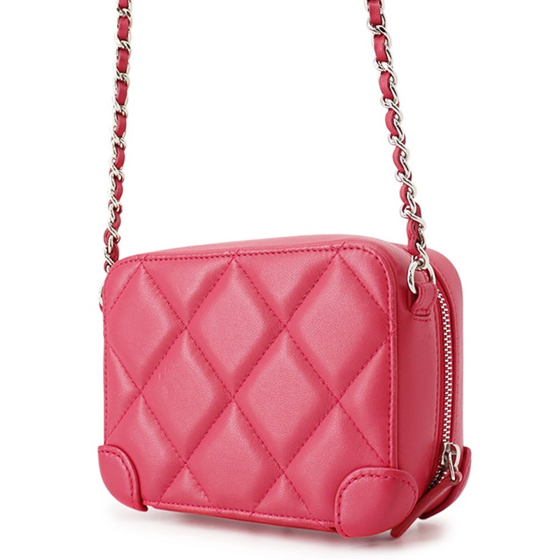シャネル チェーンショルダーバッグ マトラッセ ココマーク ラムスキン CHANEL バッグ