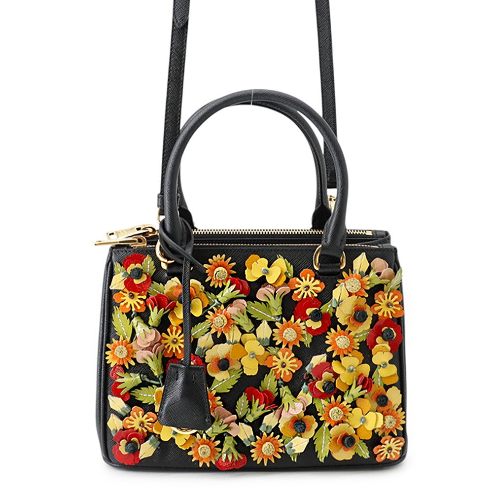 プラダ ハンドバッグ ガレリア フラワー サフィアーノ PRADA 2way