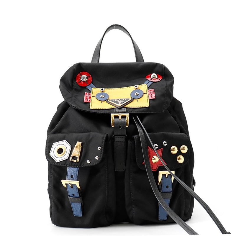 プラダ リュック バックパック スモール ロボット ナイロン 1BZ677 PRADA バッグ バックパック 黒