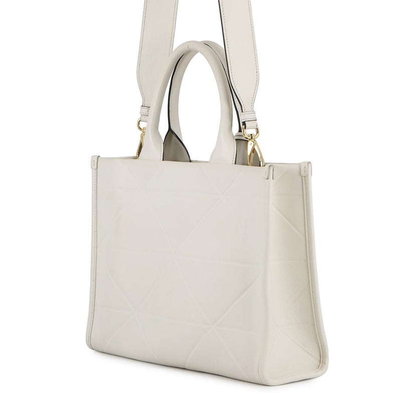 プラダ ハンドバッグ シンボル トップステッチ スモール レザー 1BA379 PRADA 2way 白