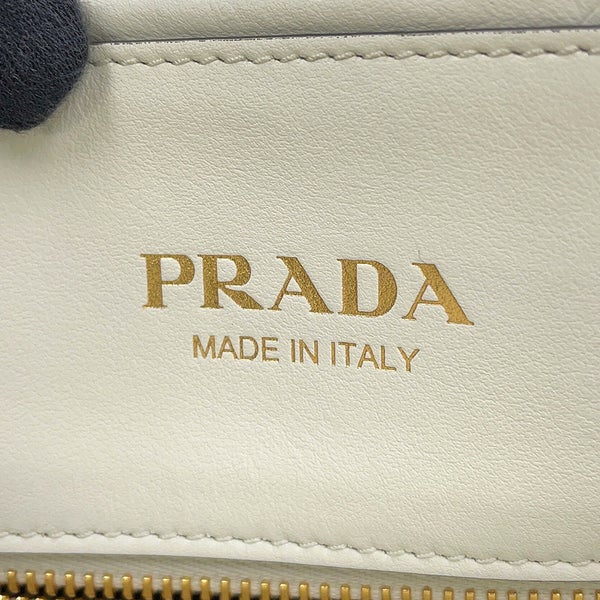 プラダ ハンドバッグ シンボル トップステッチ スモール レザー 1BA379 PRADA 2way 白