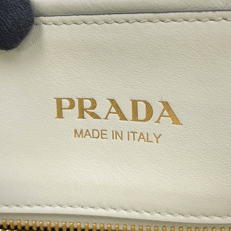 プラダ ハンドバッグ シンボル トップステッチ スモール レザー 1BA379 PRADA 2way 白