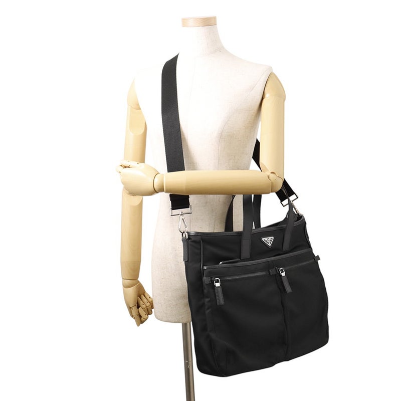 プラダ トートバッグ ビジネスバッグ ナイロン/レザー 2VG860 PRADA 2wayショルダーバッグ 黒