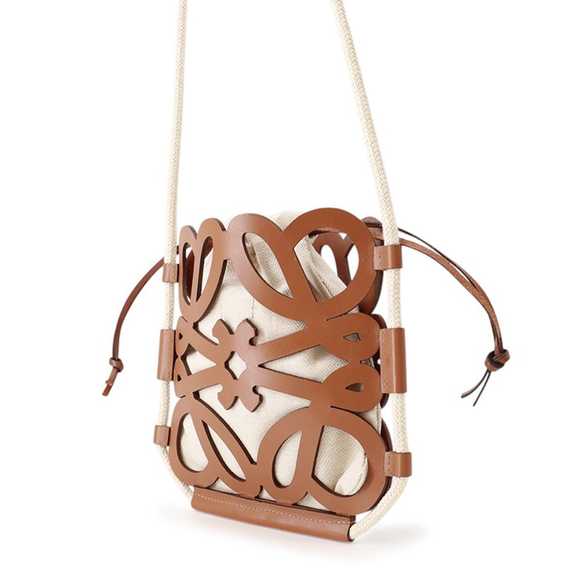 ロエべ ショルダーバッグ アナグラム カットアウト レザー/キャンバス B922Q09X01 LOEWE バッグ