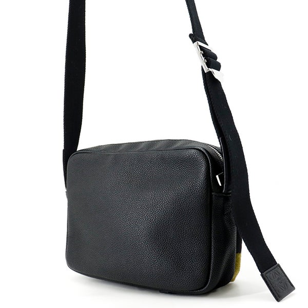 ロエベ ショルダーバッグ ミリタリー メッセンジャーXS レザー/ウール 317.12AA72 LOEWE 黒
