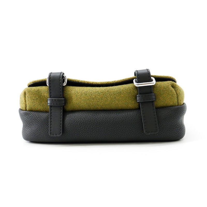 ロエベ ショルダーバッグ ミリタリー メッセンジャーXS レザー/ウール 317.12AA72 LOEWE 黒