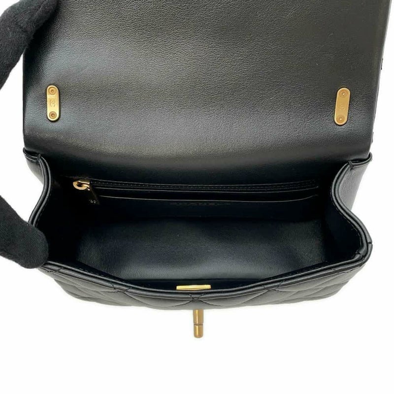 シャネル チェーンショルダーバッグ マトラッセ ココマーク ラムスキン AS4385 CHANEL 黒