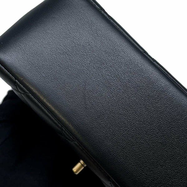 シャネル チェーンショルダーバッグ マトラッセ ココマーク ラムスキン AS4385 CHANEL 黒