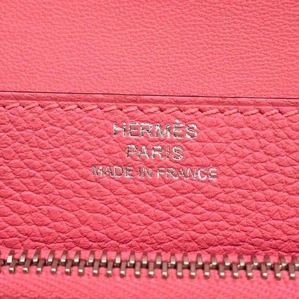 エルメス 二つ折り財布 ドゴン コンパクト ローズアザレ/シルバー金具 エバーカラー A刻印 財布