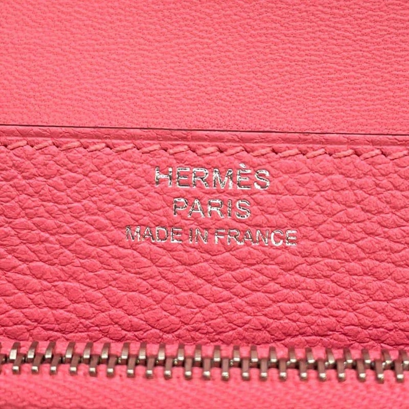 エルメス 二つ折り財布 ドゴン コンパクト ローズアザレ/シルバー金具 エバーカラー A刻印 財布