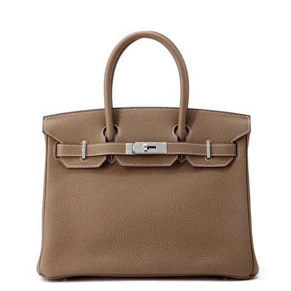 エルメス バーキン30 エトゥープ/シルバー金具 トゴ Y刻印 HERMES Birkin ハンドバッグ