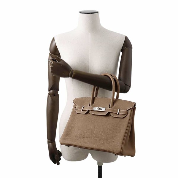 エルメス バーキン30 エトゥープ/シルバー金具 トゴ Y刻印 HERMES Birkin ハンドバッグ