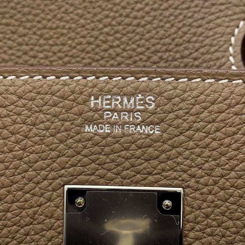エルメス バーキン30 エトゥープ/シルバー金具 トゴ Y刻印 HERMES Birkin ハンドバッグ
