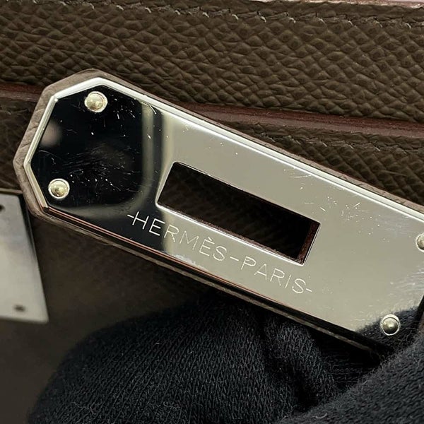 エルメス ビジネスバッグ ケリー デペッシュ36 ヴェルソ エタン/グリアスファルト/シルバー金具 エプソン Y刻印 メンズ