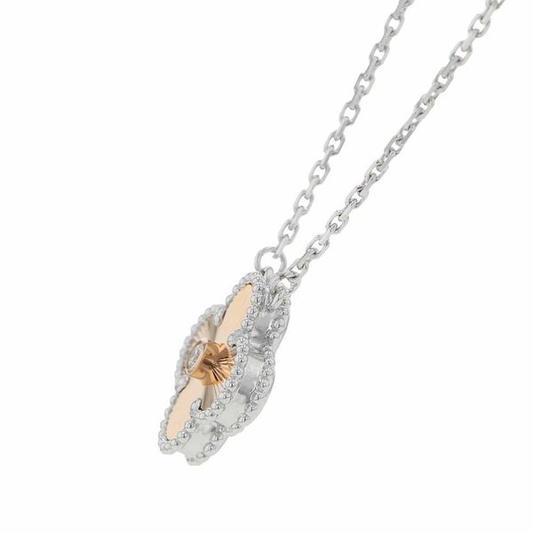 ヴァンクリーフ&アーペル ネックレス ヴィンテージ アルハンブラ ギヨシェ ダイヤ 1P K18WG/K18PG VCARPNTH00 2024年ホリデー限定