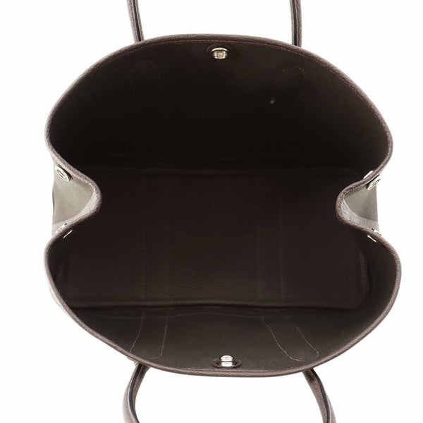 エルメス トートバッグ ガーデンパーティTPM エベンヌ/ヴェールブロンズ/シルバー金具 トワルミリタリー/ネゴンダ W刻印