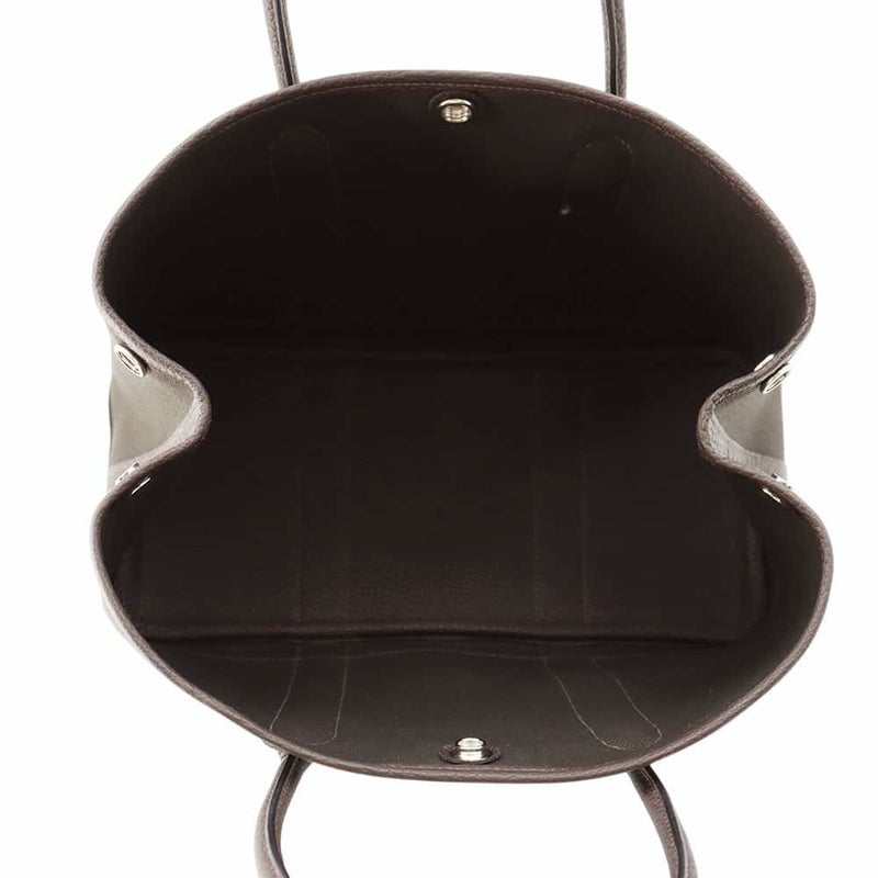 エルメス トートバッグ ガーデンパーティTPM エベンヌ/ヴェールブロンズ/シルバー金具 トワルミリタリー/ネゴンダ W刻印