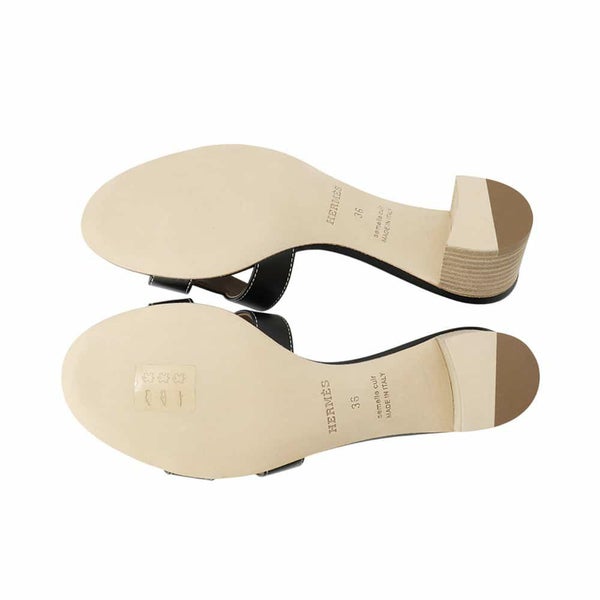 エルメス サンダル オアジス Oasis レディースサイズ36 HERMES 靴 黒