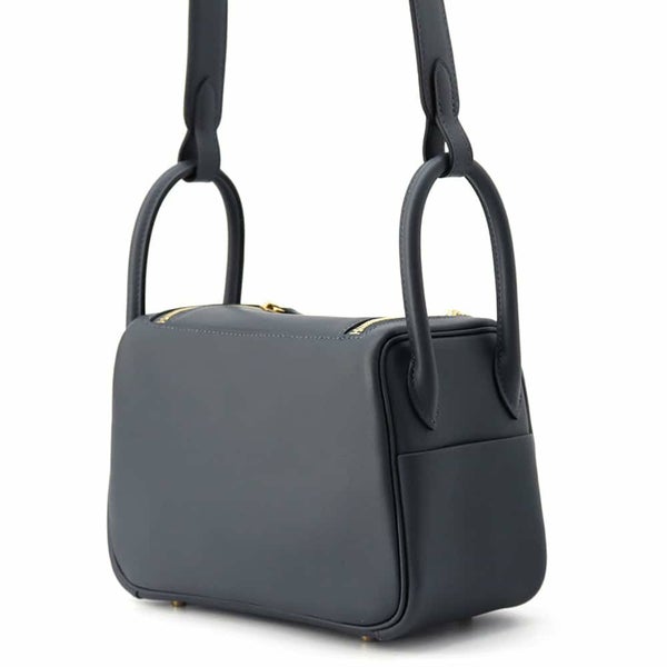 エルメス リンディ ミニ ヴェルソ グリミスティ/ブラック/シャンパンゴールド金具 スイフト W刻印 2wayショルダー 黒