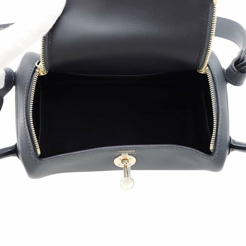 エルメス リンディ ミニ ヴェルソ グリミスティ/ブラック/シャンパンゴールド金具 スイフト W刻印 2wayショルダー 黒