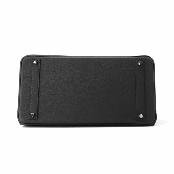 エルメス バーキン40 ブラック/シルバー金具 トゴ U刻印 HERMES Birkin ハンドバッグ 黒