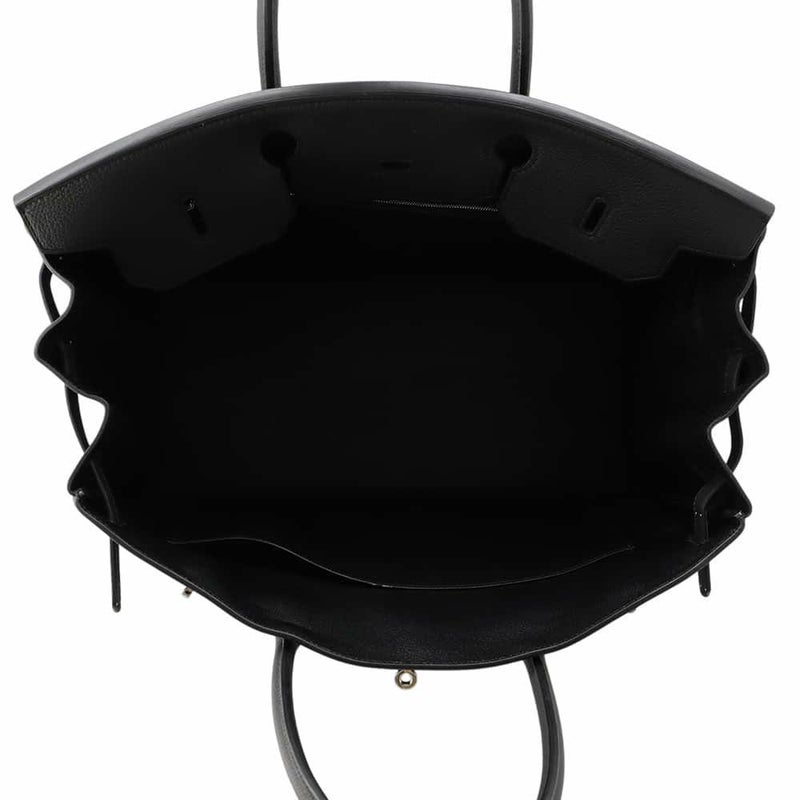 エルメス バーキン40 ブラック/シルバー金具 トゴ U刻印 HERMES Birkin ハンドバッグ 黒