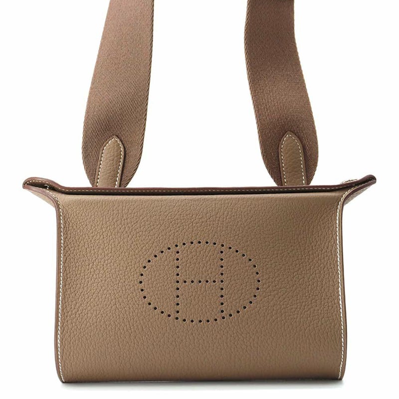 エルメス ショルダーバッグ ヴィドポッシュ エトゥープ/シルバー金具 トゴ W刻印 HERMES バッグ