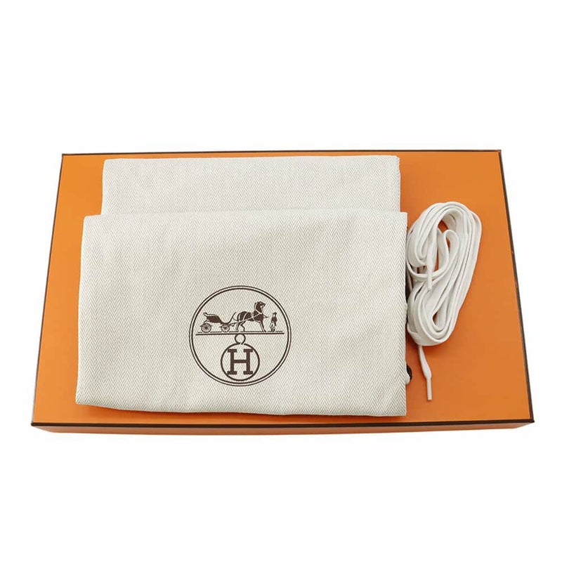 エルメス スニーカー キッド レザー メンズサイズ40 HERMES 靴 白 メンズ