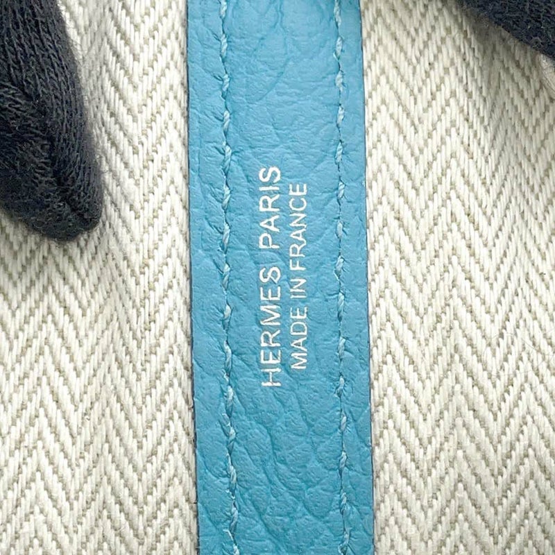 エルメス トートバッグ ガーデンパーティTPM ブルーデュノール/シルバー金具 カントリー D刻印