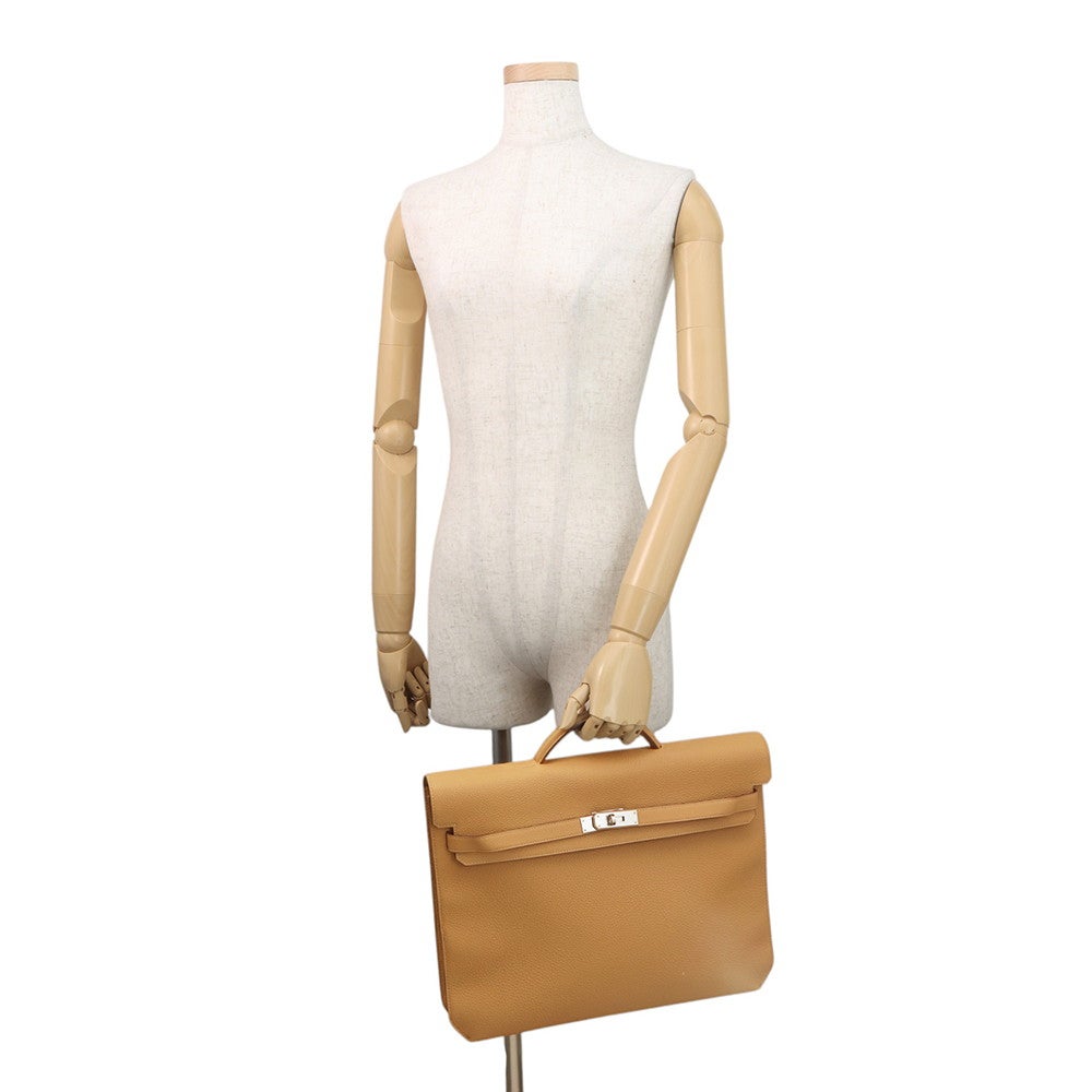 エルメス ケリーデペッシュ34 セサミ/シルバー金具 トゴ Z刻印 HERMES