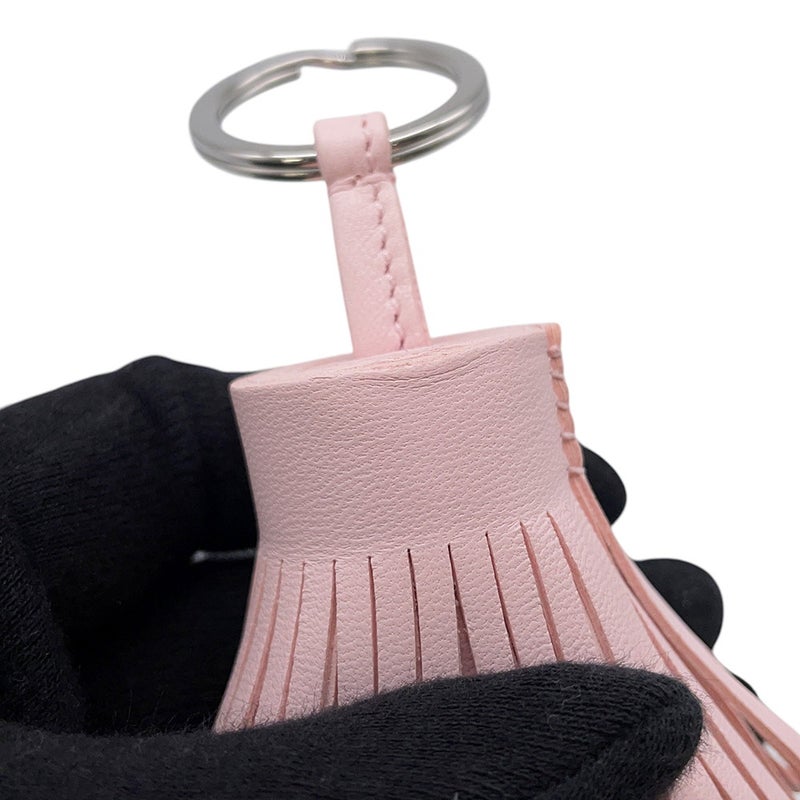 エルメス キーホルダー カルメン ローズサクラ/シルク ラムスキン K刻印