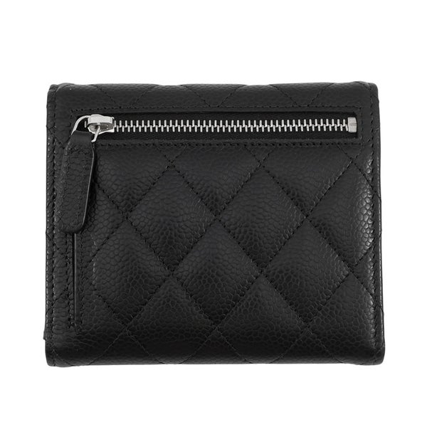シャネル 三つ折り財布 クラシック スモール フラップ ウォレット キャビアスキン AP0231 CHANEL 黒