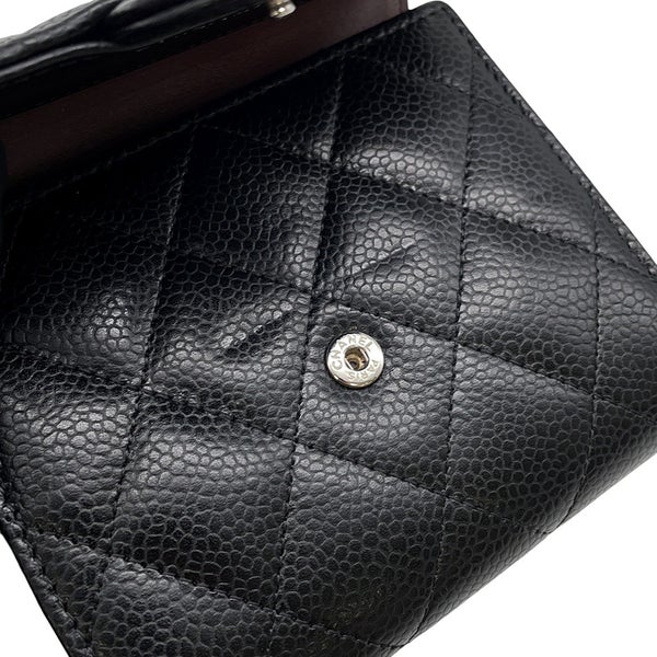 シャネル 三つ折り財布 クラシック スモール フラップ ウォレット キャビアスキン AP0231 CHANEL 黒
