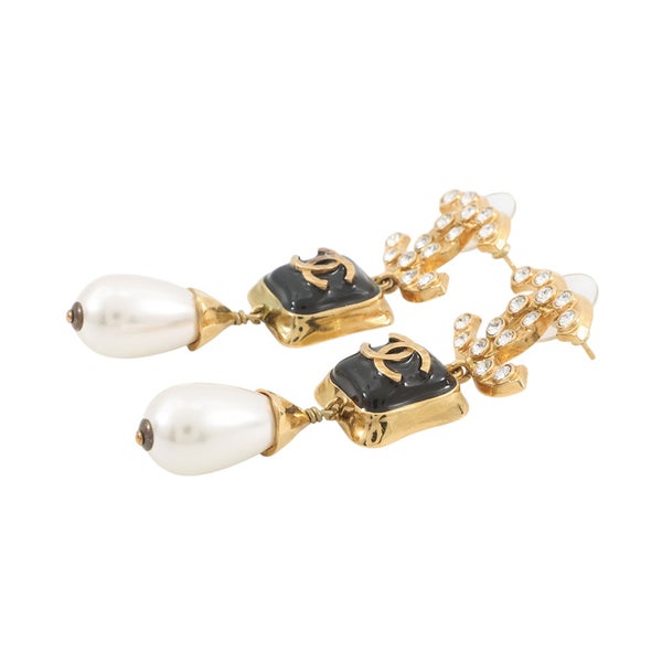 シャネル ピアス ココマーク ラインストーン フェイクパール L23 C CHANEL アクセサリー