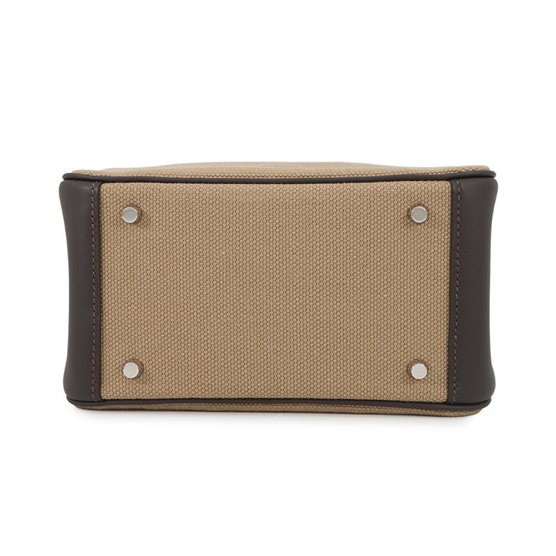 エルメス ハンドバッグ リンディ ミニ ムース/バイブルン/シルバー金具 トワルアッシュ/スイフト G刻印 2way