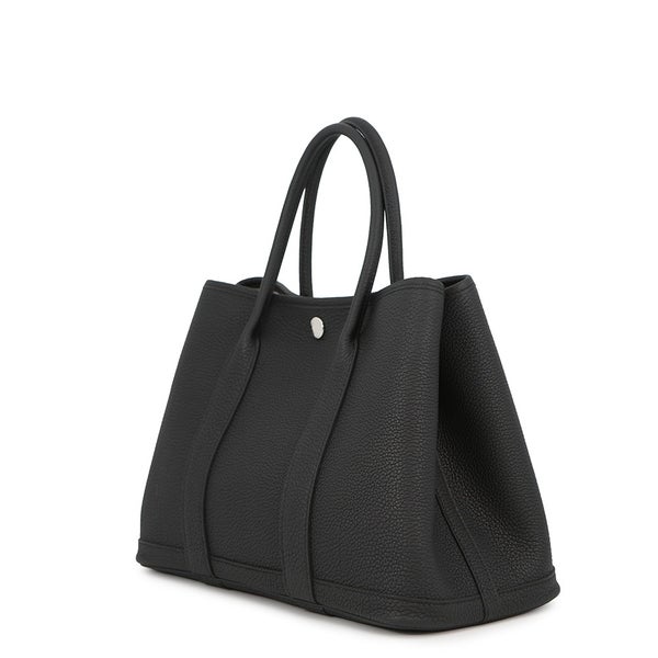 エルメス トートバッグ ガーデンパーティTPM ブラック/シルバー金具 ネゴンダ G刻印 HERMES 黒