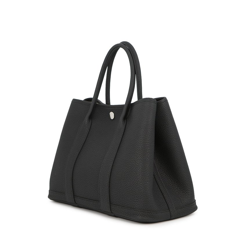エルメス トートバッグ ガーデンパーティTPM ブラック/シルバー金具 ネゴンダ G刻印 HERMES 黒