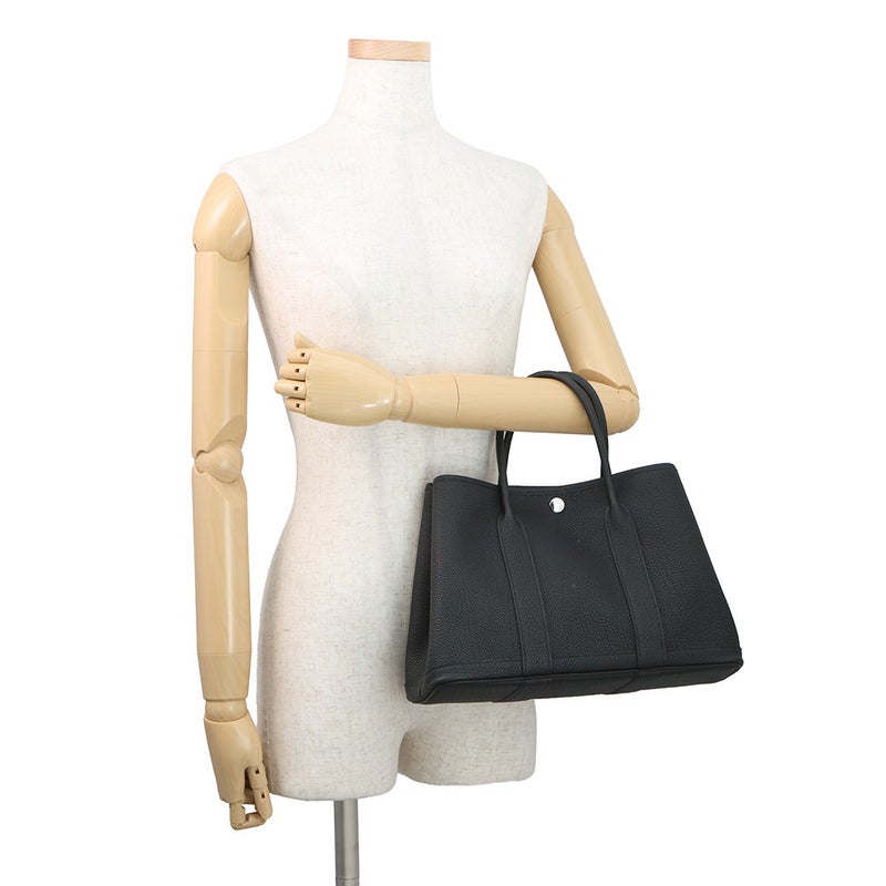 エルメス トートバッグ ガーデンパーティTPM ブラック/シルバー金具 ネゴンダ G刻印 HERMES 黒