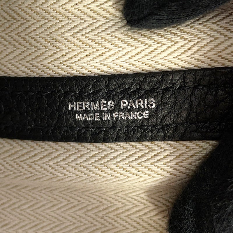 エルメス トートバッグ ガーデンパーティTPM ブラック/シルバー金具 ネゴンダ G刻印 HERMES 黒