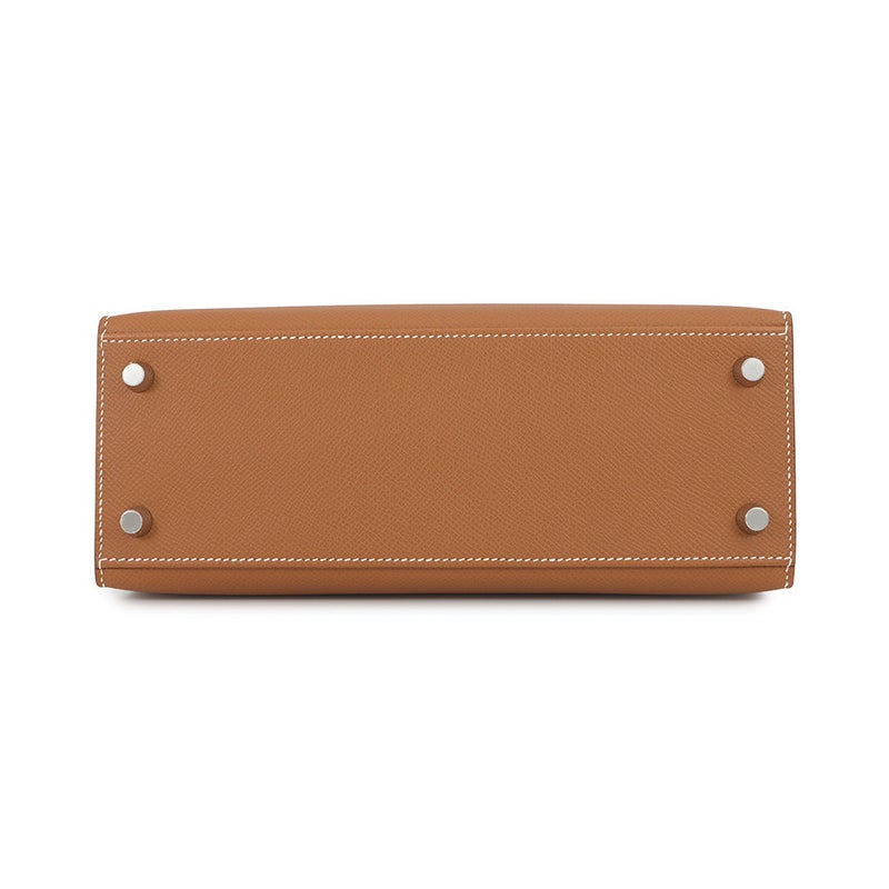 エルメス ハンドバッグ ケリー25 外縫い ゴールド/シルバー金具 エプソン G刻印 HERMES Kelly 2wayバッグ