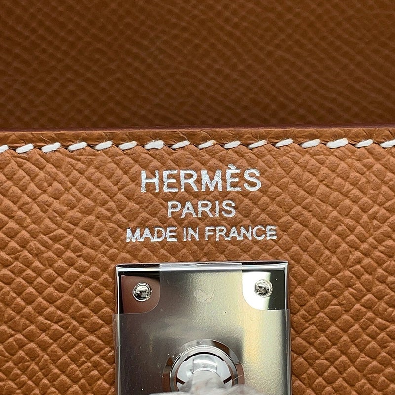 エルメス ハンドバッグ ケリー25 外縫い ゴールド/シルバー金具 エプソン G刻印 HERMES Kelly 2wayバッグ