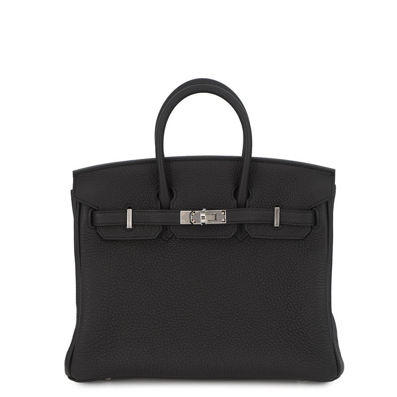 エルメス バーキン25 ブラック/シルバー金具 トゴ G刻印 HERMES Birkin ハンドバッグ 黒