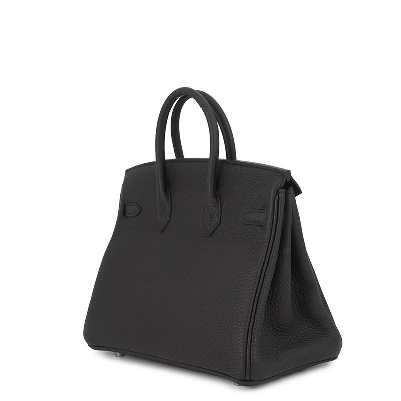 エルメス バーキン25 ブラック/シルバー金具 トゴ G刻印 HERMES Birkin ハンドバッグ 黒