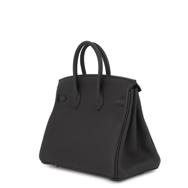エルメス バーキン25 ブラック/シルバー金具 トゴ G刻印 HERMES Birkin ハンドバッグ 黒