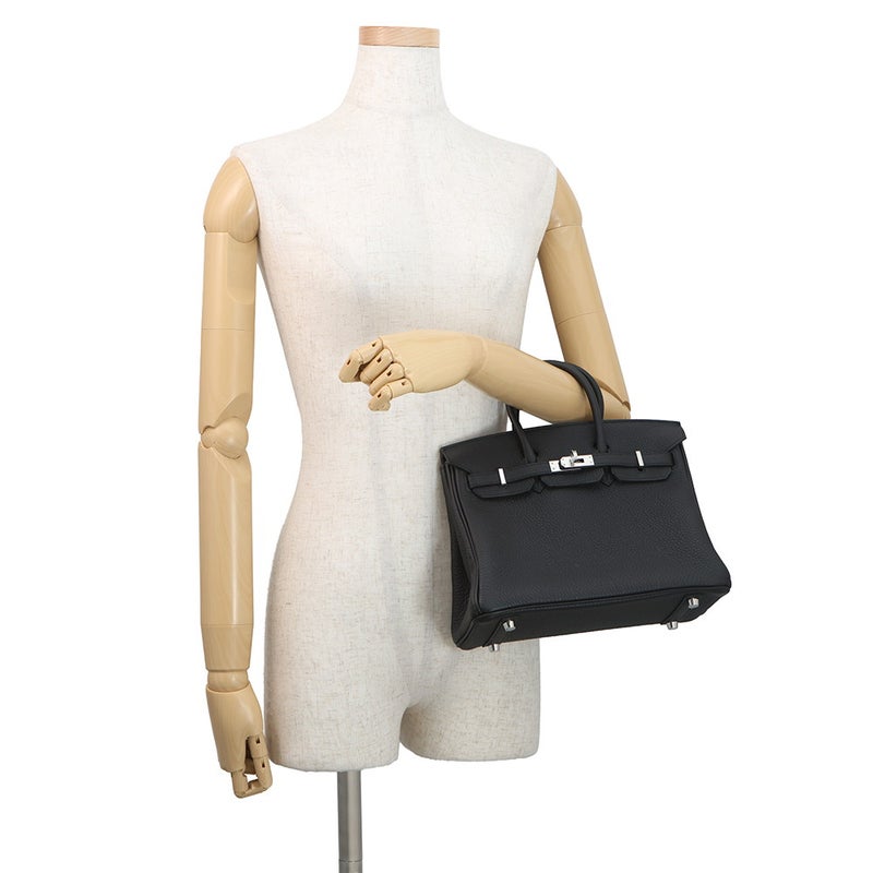 エルメス バーキン25 ブラック/シルバー金具 トゴ G刻印 HERMES Birkin ハンドバッグ 黒