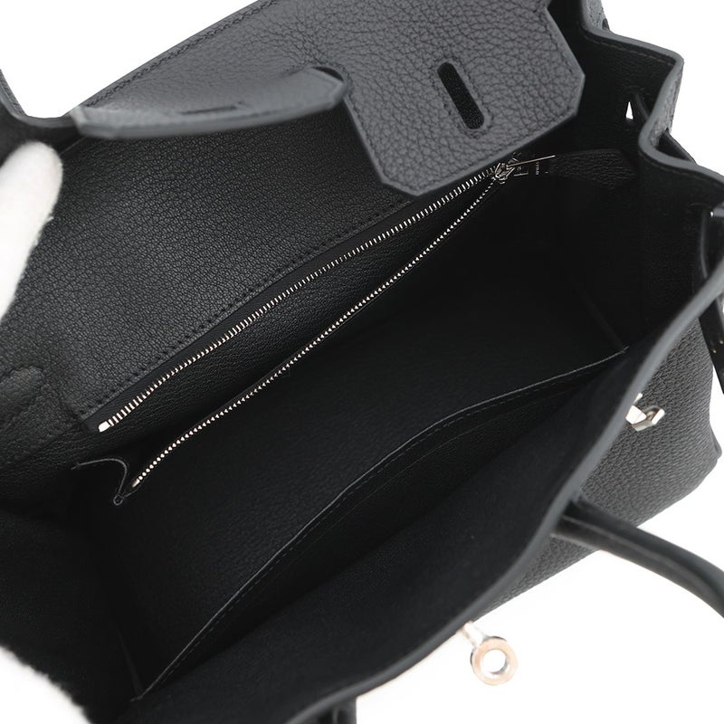 エルメス バーキン25 ブラック/シルバー金具 トゴ G刻印 HERMES Birkin ハンドバッグ 黒