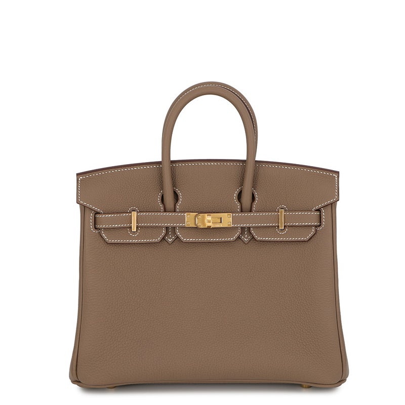 エルメス バーキン25 エトゥープ/ゴールド金具 トゴ G刻印 HERMES ハンドバッグ