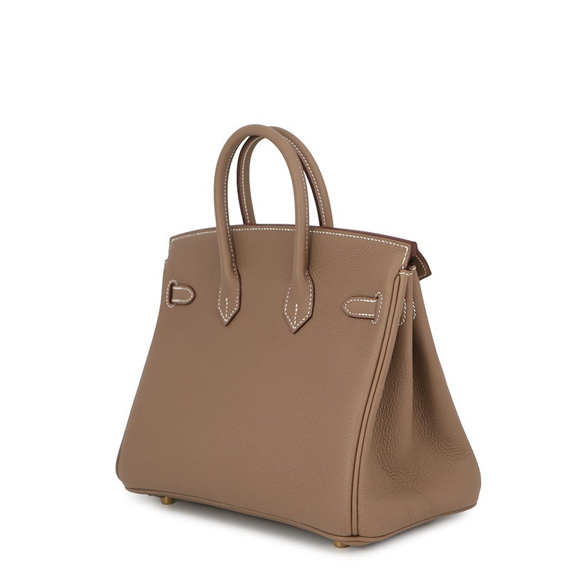 エルメス バーキン25 エトゥープ/ゴールド金具 トゴ G刻印 HERMES ハンドバッグ