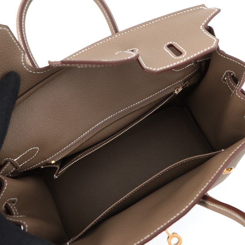エルメス バーキン25 エトゥープ/ゴールド金具 トゴ G刻印 HERMES ハンドバッグ