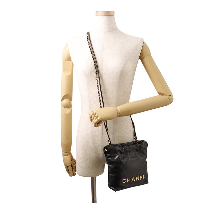 シャネル ハンドバッグ CHANEL22 ミニ ココマーク シャイニーカーフレザー AS3980 CHANEL 2wayショルダーバッグ 黒